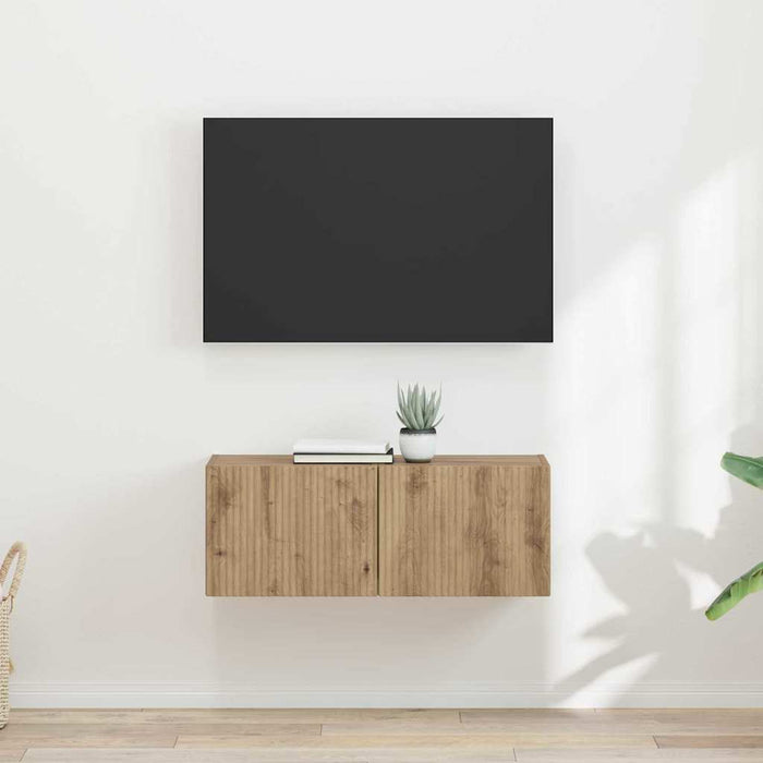 Dulap TV de perete 2 pcs Stejar artizanal 39 x 31 x 29,5 cm - WALTI WALTI