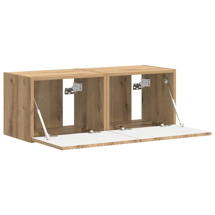 Dulap TV de perete 2 pcs Stejar artizanal 39 x 31 x 29,5 cm - WALTI WALTI