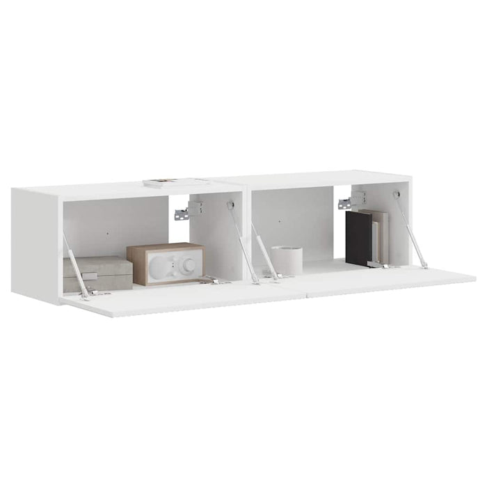 Dulap TV de perete 2 pcs Alb 60 x 31 x 29,5 cm Lemn compozit - WALTI WALTI