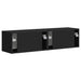 Dulap TV de perete 2 pcs Negru 60 x 31 x 29,5 cm Lemn compozit - WALTI WALTI