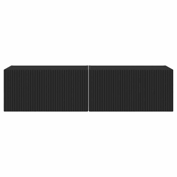 Dulap TV de perete 2 pcs Negru 60 x 31 x 29,5 cm Lemn compozit - WALTI WALTI