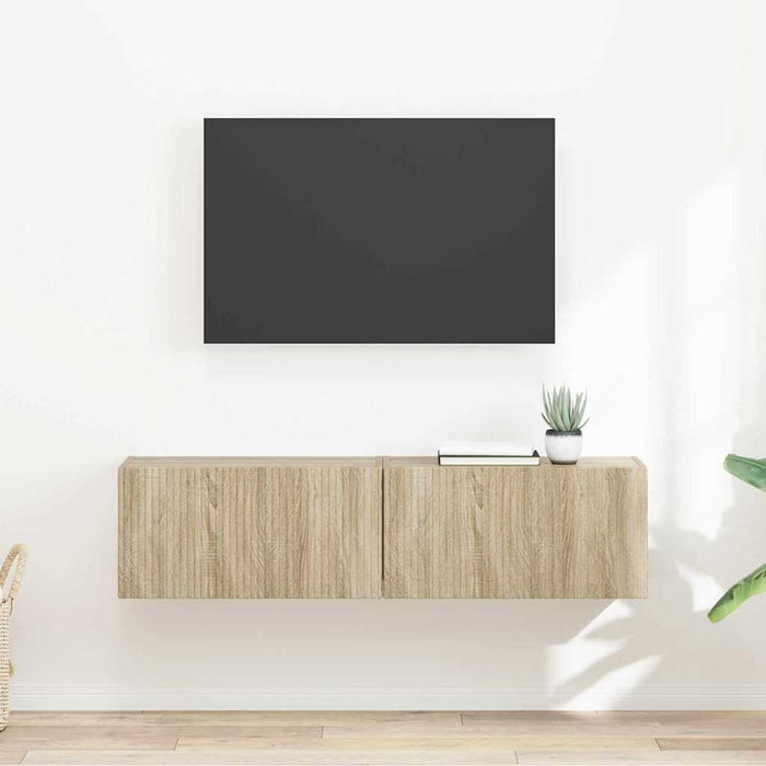 Dulap TV de perete 2 pcs Sonoma 60 x 31 x 29,5 cm Lemn compozit - WALTI WALTI