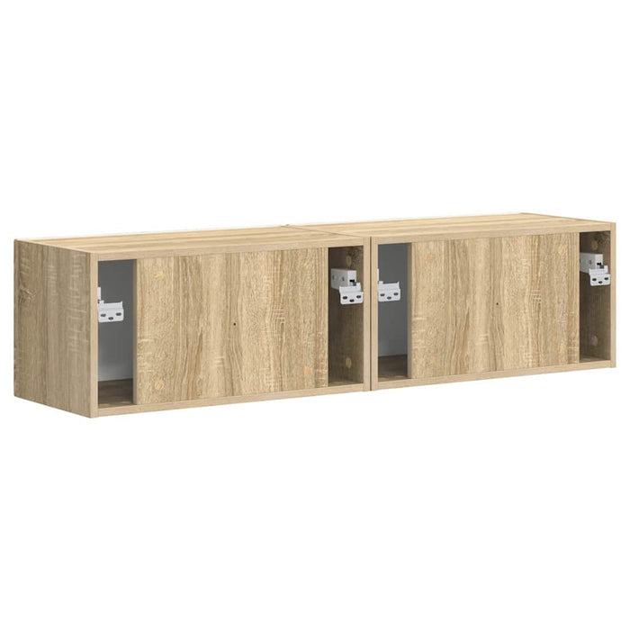 Dulap TV de perete 2 pcs Sonoma 60 x 31 x 29,5 cm Lemn compozit - WALTI WALTI