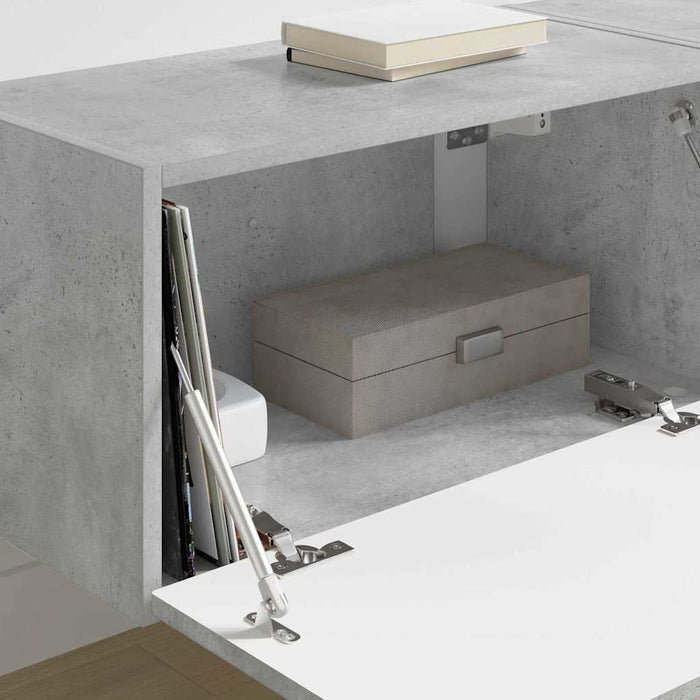 Dulap TV de perete 2 pcs Beton 60 x 31 x 29,5 cm Lemn compozit - WALTI WALTI