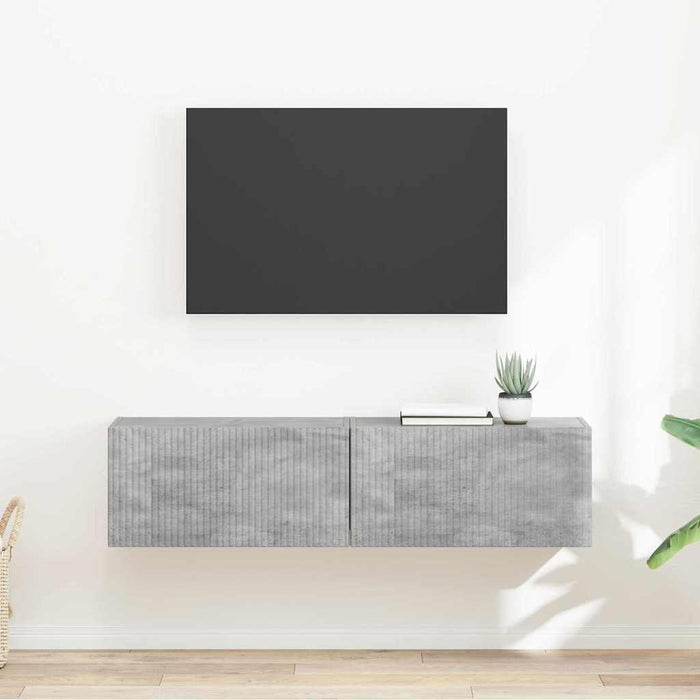 Dulap TV de perete 2 pcs Beton 60 x 31 x 29,5 cm Lemn compozit - WALTI WALTI