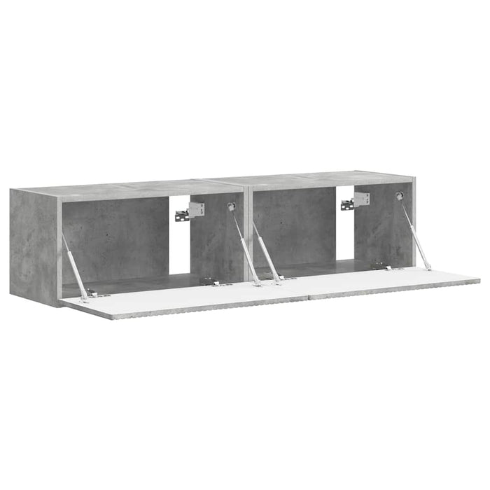 Dulap TV de perete 2 pcs Beton 60 x 31 x 29,5 cm Lemn compozit - WALTI WALTI
