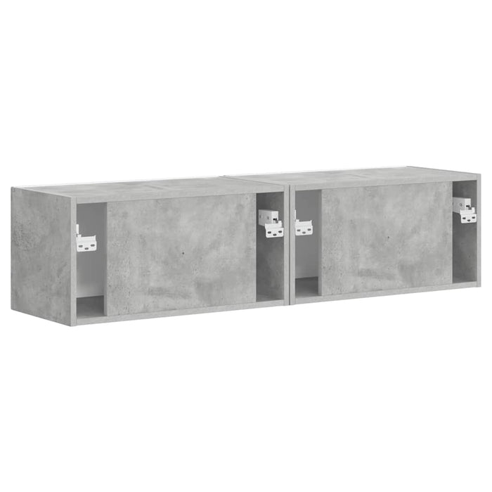Dulap TV de perete 2 pcs Beton 60 x 31 x 29,5 cm Lemn compozit - WALTI WALTI