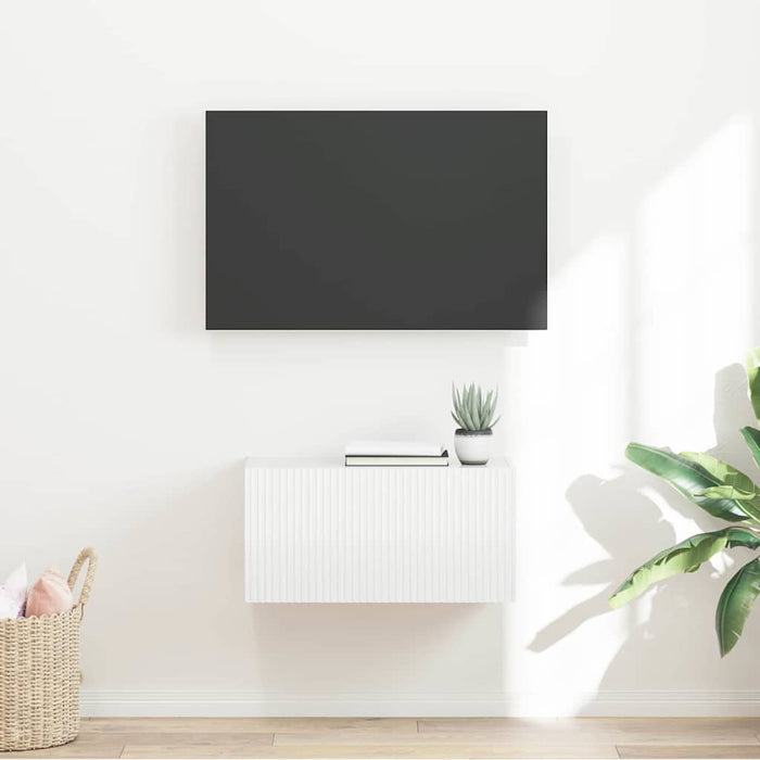 Dulap TV de perete Alb Lucios 60 x 31 x 29,5 cm Lemn compozit - WALTI WALTI