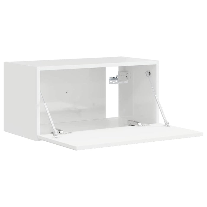 Dulap TV de perete Alb Lucios 60 x 31 x 29,5 cm Lemn compozit - WALTI WALTI