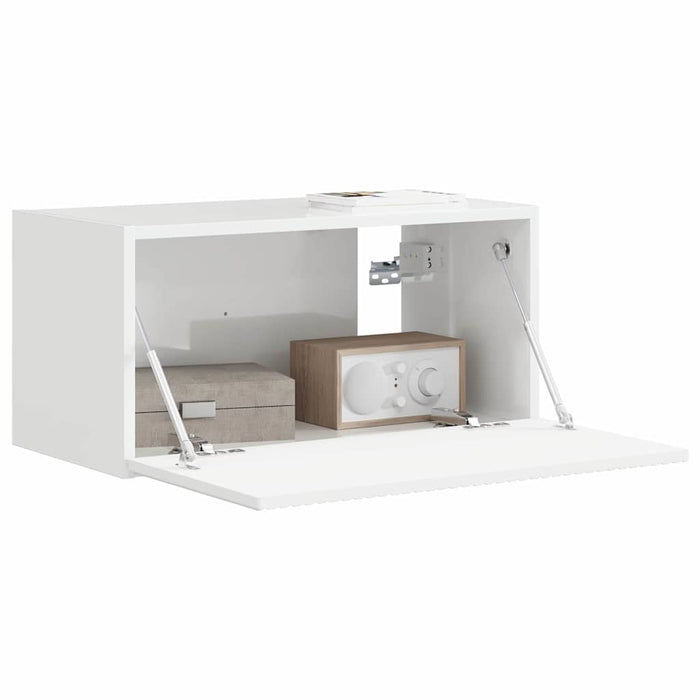 Dulap TV de perete Alb Lucios 60 x 31 x 29,5 cm Lemn compozit - WALTI WALTI