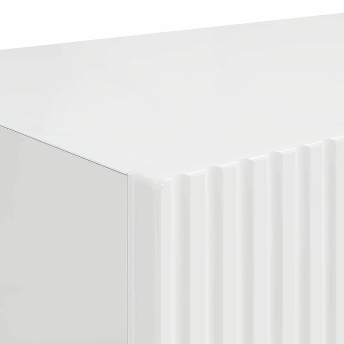 Dulap TV de perete Pe perete 2 pcs Alb Lucios 60 x 31 x 29,5 cm - WALTI WALTI
