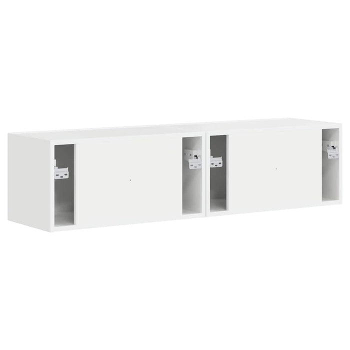 Dulap TV de perete Pe perete 2 pcs Alb Lucios 60 x 31 x 29,5 cm - WALTI WALTI