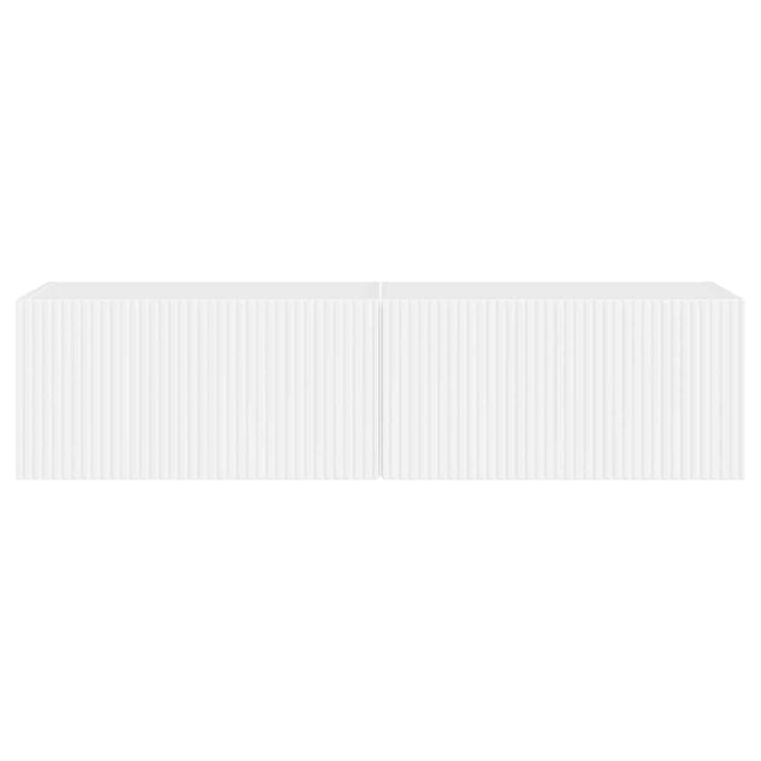 Dulap TV de perete Pe perete 2 pcs Alb Lucios 60 x 31 x 29,5 cm - WALTI WALTI