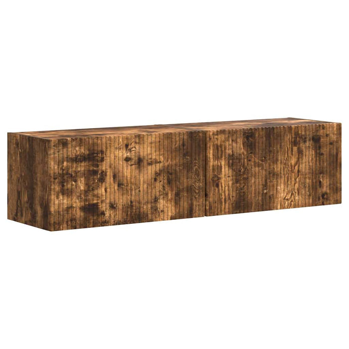 Dulap TV de perete 2 pcs Stejar fumuriu 60 x 31 x 29,5 cm - WALTI WALTI