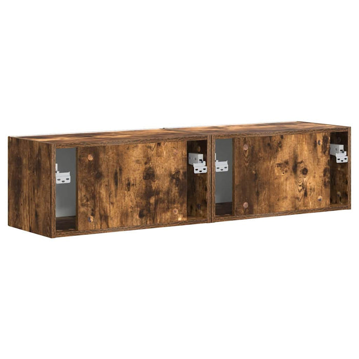 Dulap TV de perete 2 pcs Stejar fumuriu 60 x 31 x 29,5 cm - WALTI WALTI