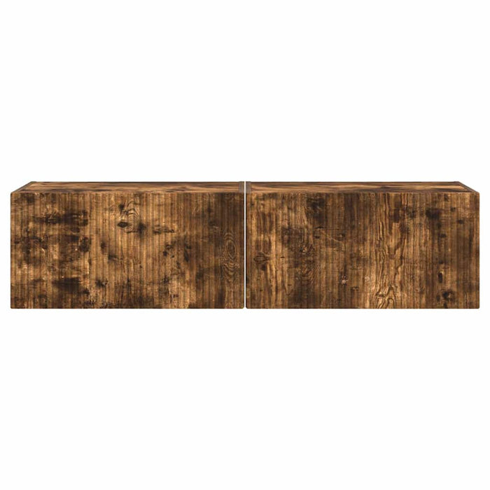 Dulap TV de perete 2 pcs Stejar fumuriu 60 x 31 x 29,5 cm - WALTI WALTI