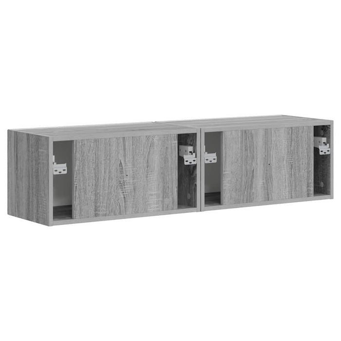 Dulap TV de perete Pe perete 2 pcs Gri Sonoma 60 x 31 x 29,5 cm - WALTI WALTI