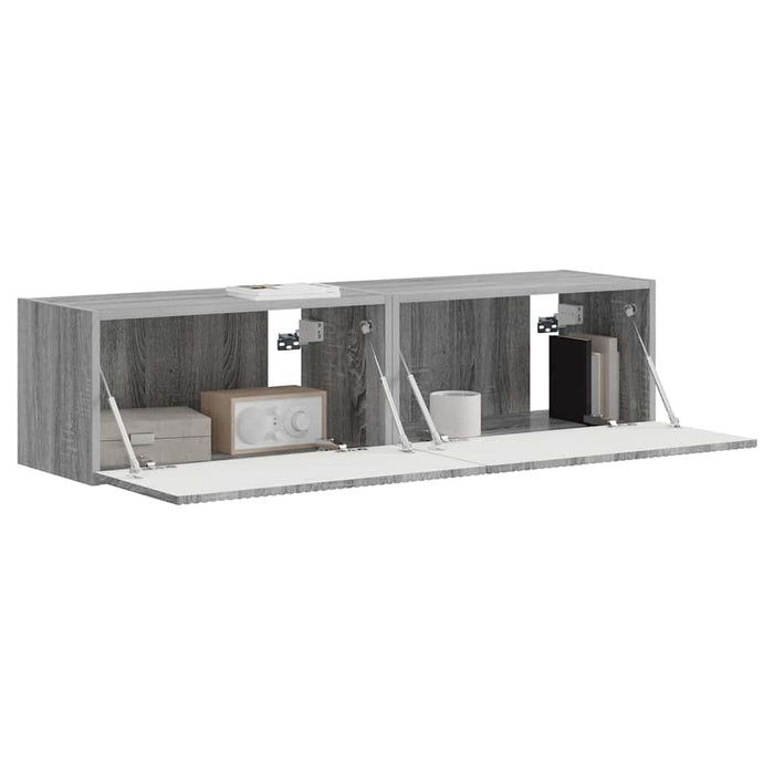 Dulap TV de perete Pe perete 2 pcs Gri Sonoma 60 x 31 x 29,5 cm - WALTI WALTI