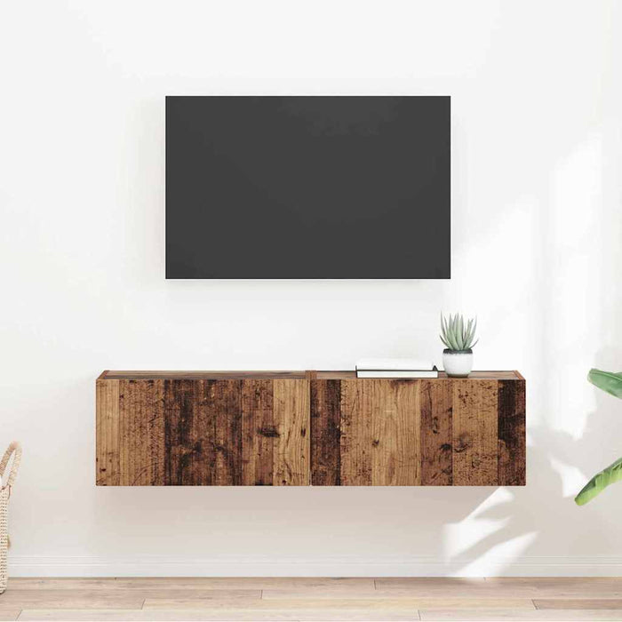 Dulap TV de perete Pe perete 2 pcs Lemn Vechi 60 x 31 x 29,5 cm - WALTI WALTI