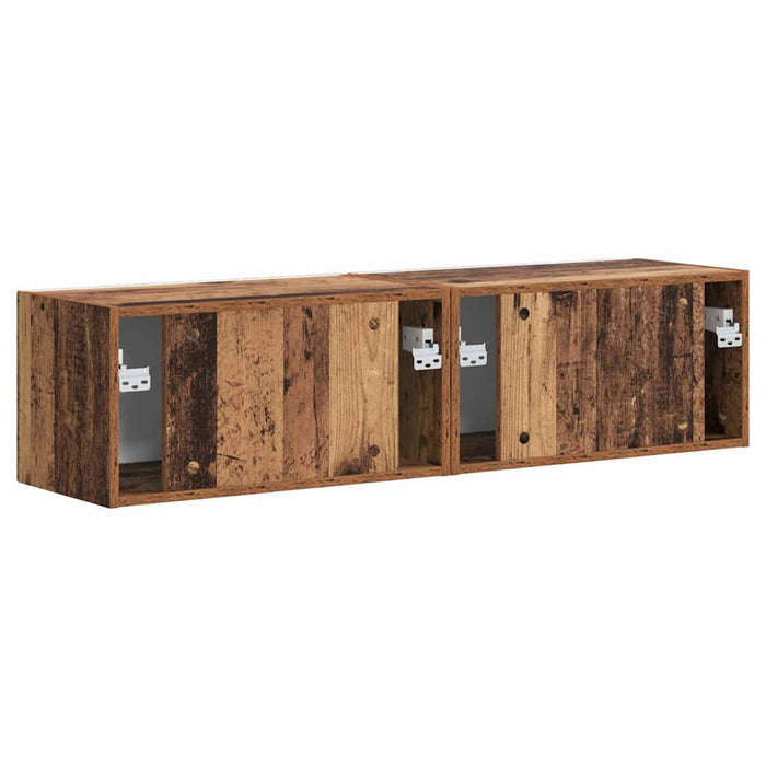 Dulap TV de perete Pe perete 2 pcs Lemn Vechi 60 x 31 x 29,5 cm - WALTI WALTI