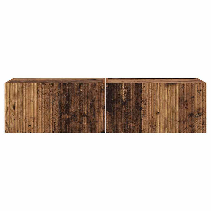 Dulap TV de perete Pe perete 2 pcs Lemn Vechi 60 x 31 x 29,5 cm - WALTI WALTI