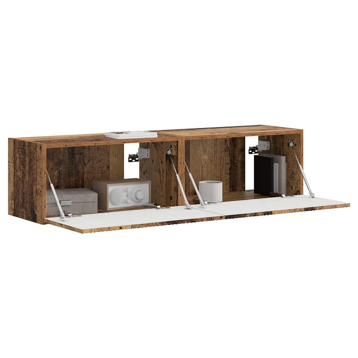 Dulap TV de perete Pe perete 2 pcs Lemn Vechi 60 x 31 x 29,5 cm - WALTI WALTI