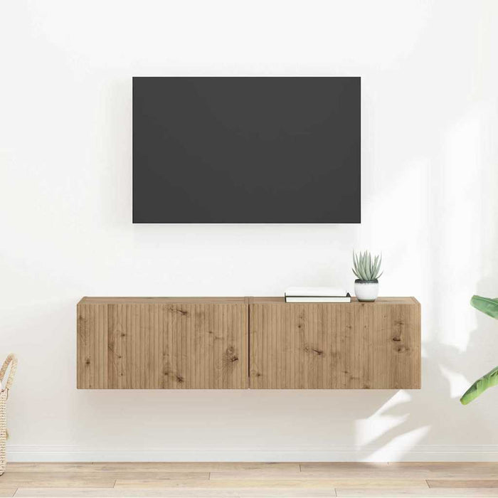 Dulap TV de perete 2 pcs Stejar artizanal 60 x 31 x 29,5 cm - WALTI WALTI