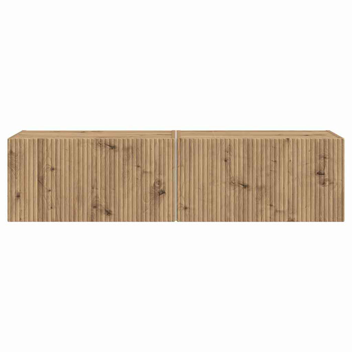 Dulap TV de perete 2 pcs Stejar artizanal 60 x 31 x 29,5 cm - WALTI WALTI