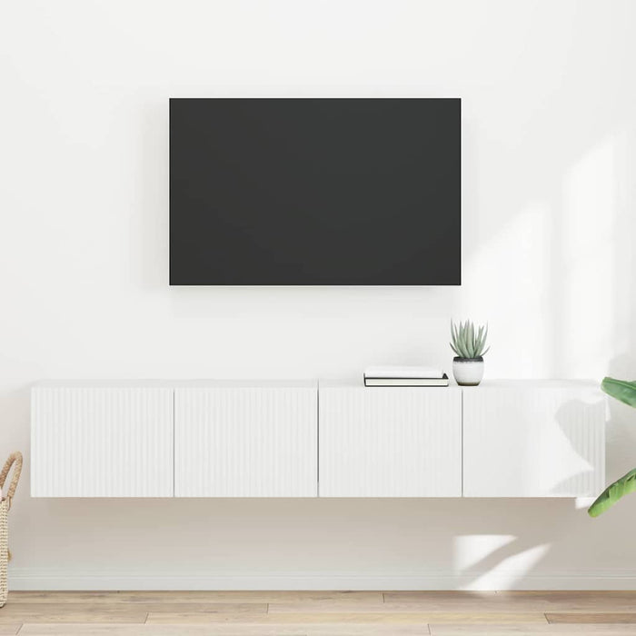 Dulap TV de perete 2 pcs Alb 78,5 x 31 x 29,5 cm Lemn compozit - WALTI WALTI