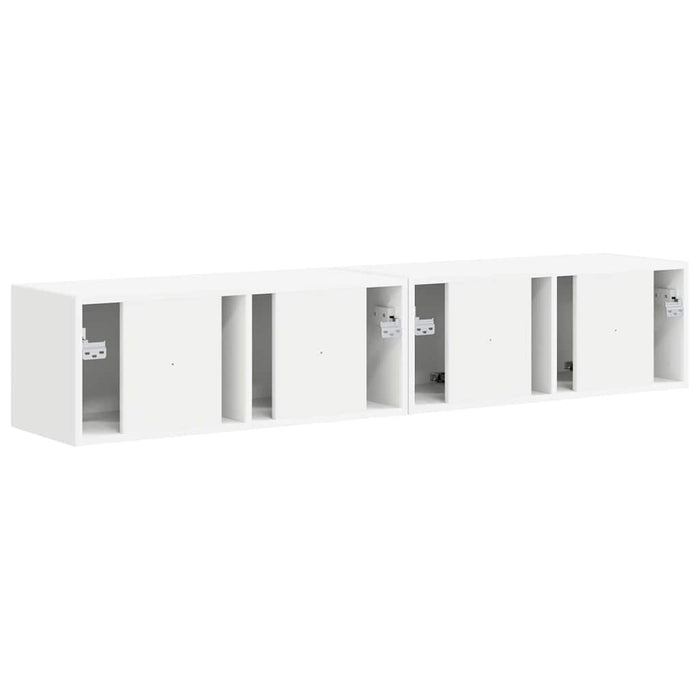 Dulap TV de perete 2 pcs Alb 78,5 x 31 x 29,5 cm Lemn compozit - WALTI WALTI