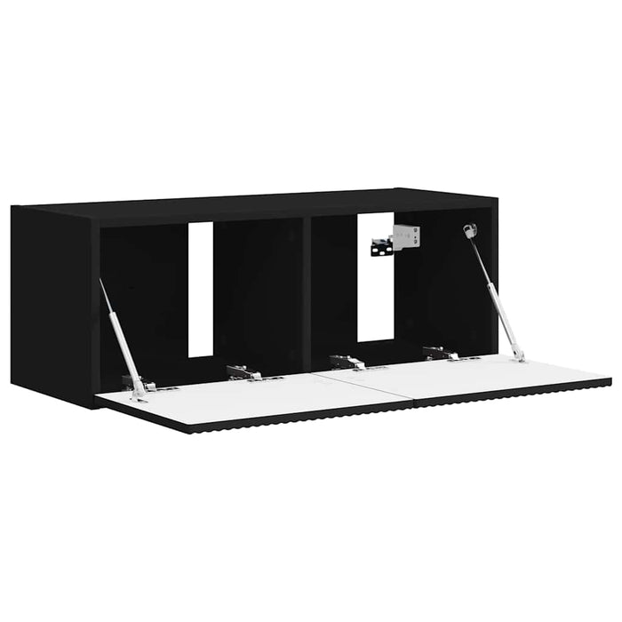 Dulap TV de perete Negru 78,5 x 31 x 29,5 cm Lemn compozit - WALTI WALTI