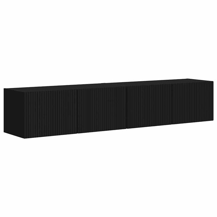 Dulap TV de perete Pe perete 2 pcs Negru 78,5 x 31 x 29,5 cm - WALTI WALTI