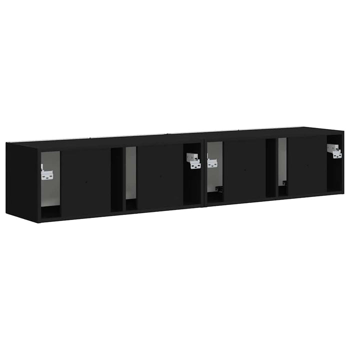Dulap TV de perete Pe perete 2 pcs Negru 78,5 x 31 x 29,5 cm - WALTI WALTI