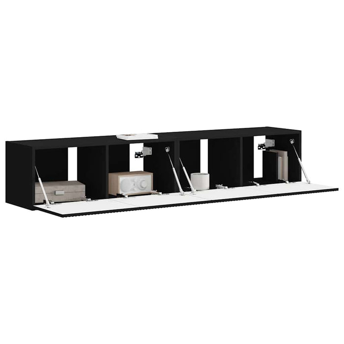 Dulap TV de perete Pe perete 2 pcs Negru 78,5 x 31 x 29,5 cm - WALTI WALTI
