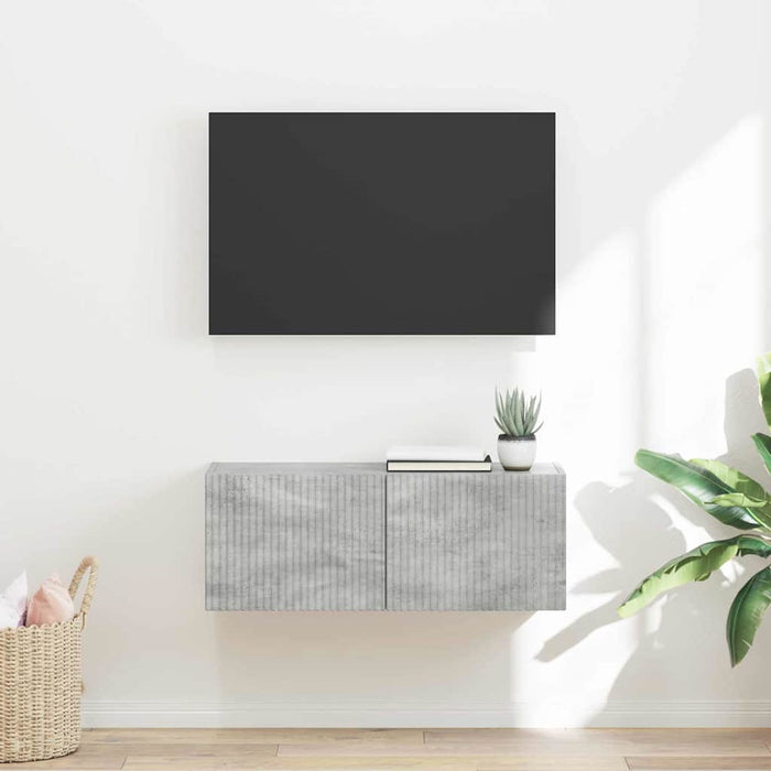 Dulap TV de perete Beton 78,5 x 31 x 29,5 cm Lemn compozit - WALTI WALTI