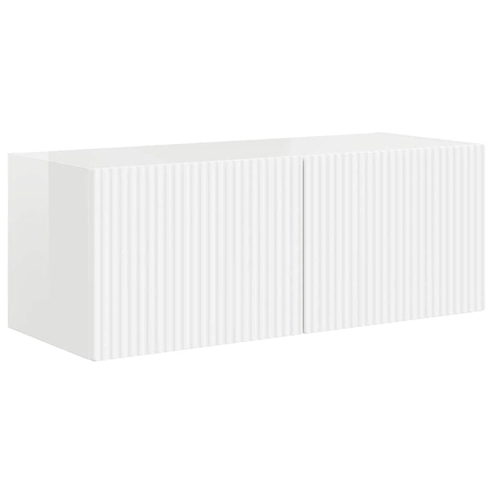 Dulap TV de perete Alb Lucios 78,5 x 31 x 29,5 cm Lemn compozit - WALTI WALTI