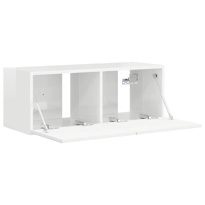 Dulap TV de perete Alb Lucios 78,5 x 31 x 29,5 cm Lemn compozit - WALTI WALTI