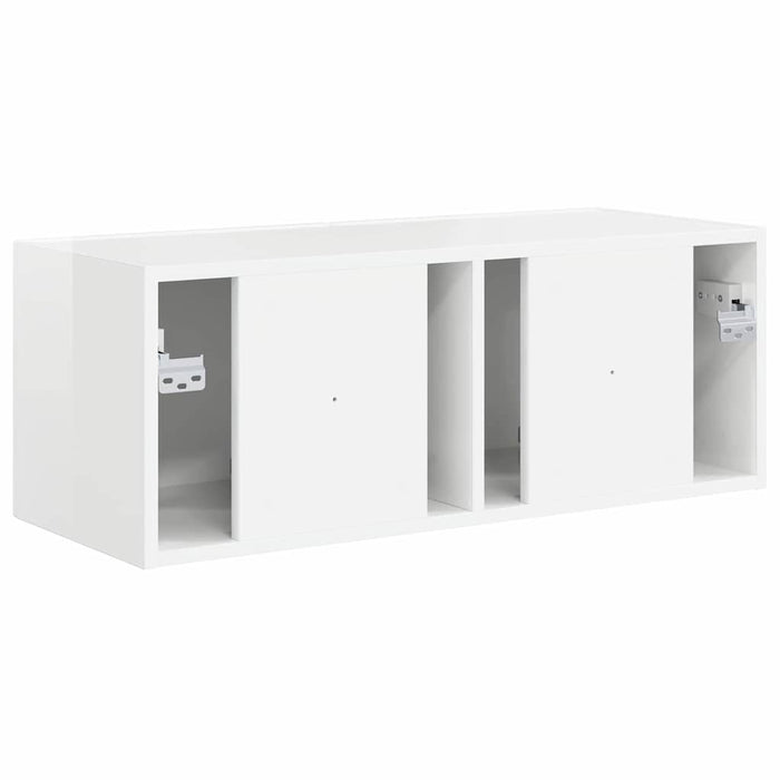Dulap TV de perete Alb Lucios 78,5 x 31 x 29,5 cm Lemn compozit - WALTI WALTI