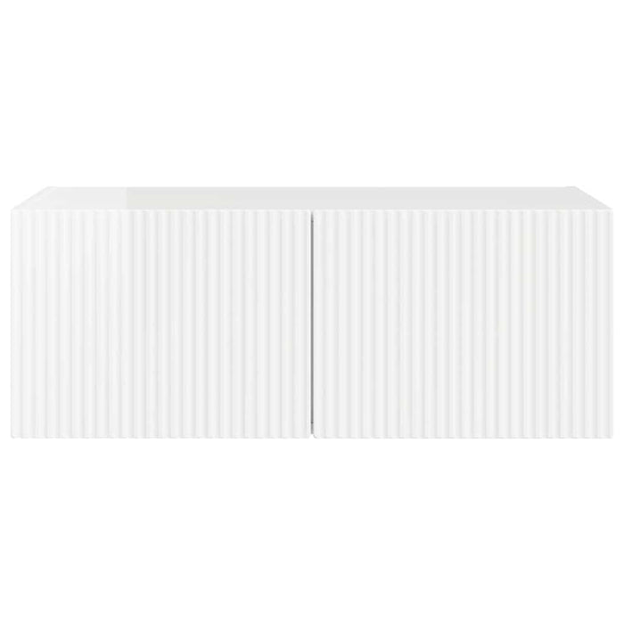 Dulap TV de perete Alb Lucios 78,5 x 31 x 29,5 cm Lemn compozit - WALTI WALTI