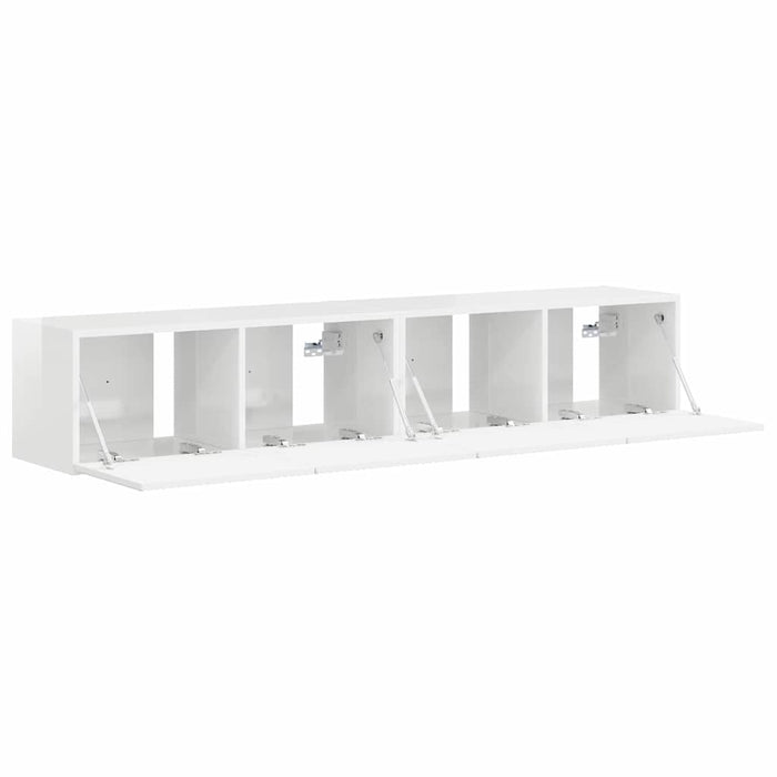 Dulap TV de perete 2 pcs Alb Lucios 78,5 x 31 x 29,5 cm - WALTI WALTI