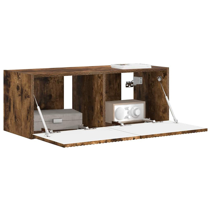 Dulap TV de perete Pe perete Stejar fumuriu 78,5 x 31 x 29,5 cm - WALTI WALTI