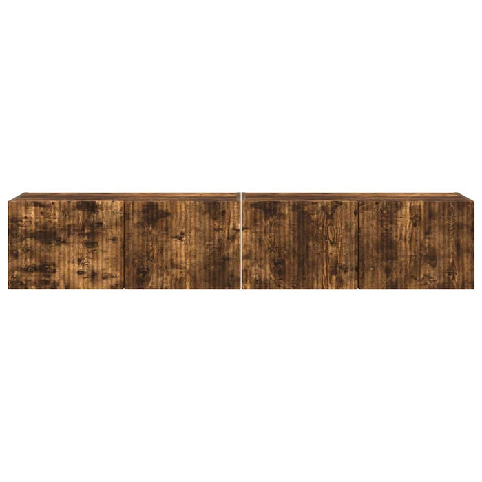 Dulap TV de perete 2 pcs Stejar fumuriu 78,5 x 31 x 29,5 cm - WALTI WALTI