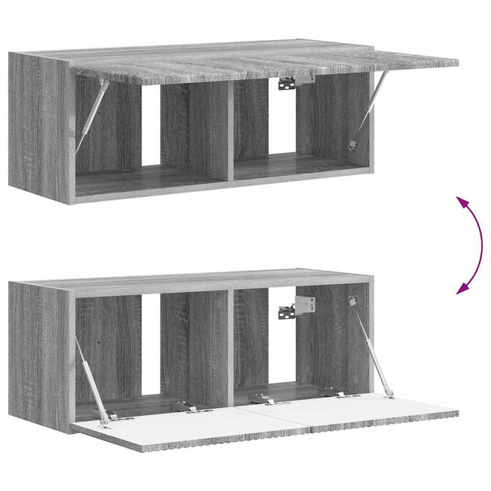 Dulap TV de perete Gri Sonoma 78,5 x 31 x 29,5 cm Lemn compozit - WALTI WALTI