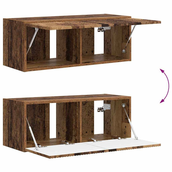 Dulap TV de perete Lemn Vechi 78,5 x 31 x 29,5 cm Lemn compozit - WALTI WALTI
