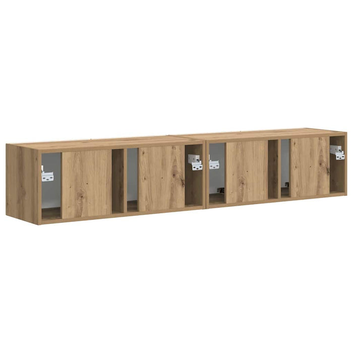 Dulap TV de perete 2 pcs Stejar artizanal 78,5 x 31 x 29,5 cm - WALTI WALTI
