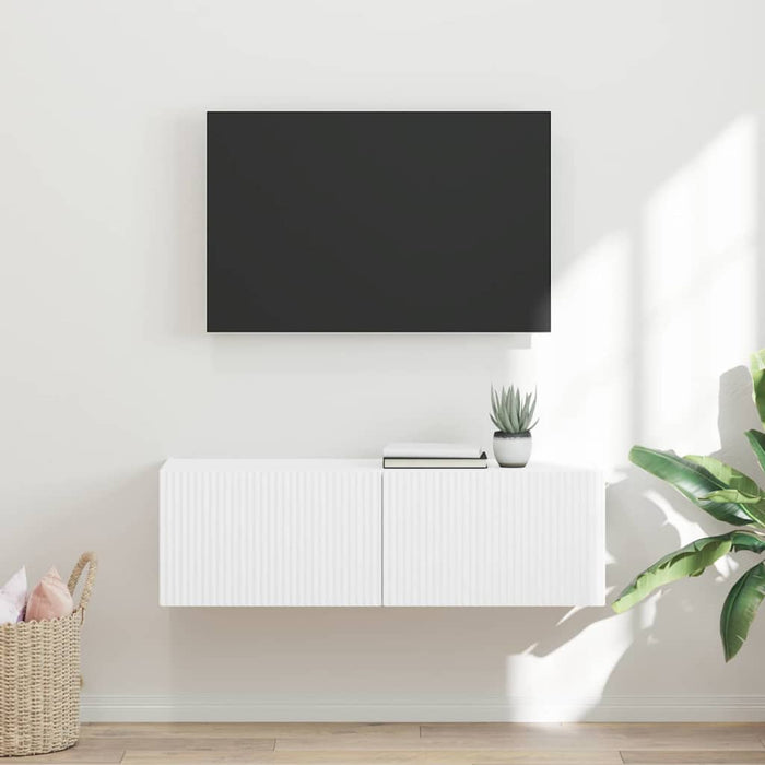 Dulap TV de perete 98 x 31 x 29,5 cm Alb Lemn prelucrat WALTI