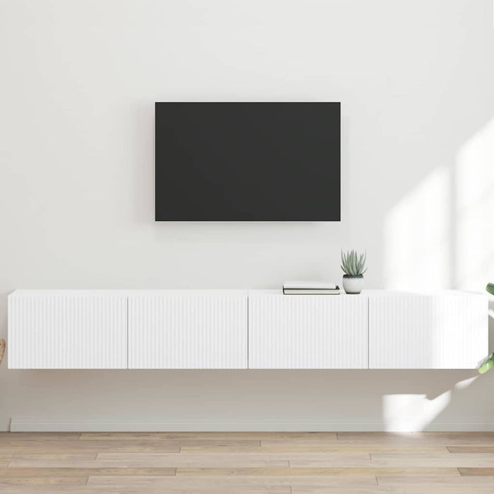 Dulap TV de perete 2 pcs Alb 98 x 31 x 29,5 cm Lemn compozit WALTI