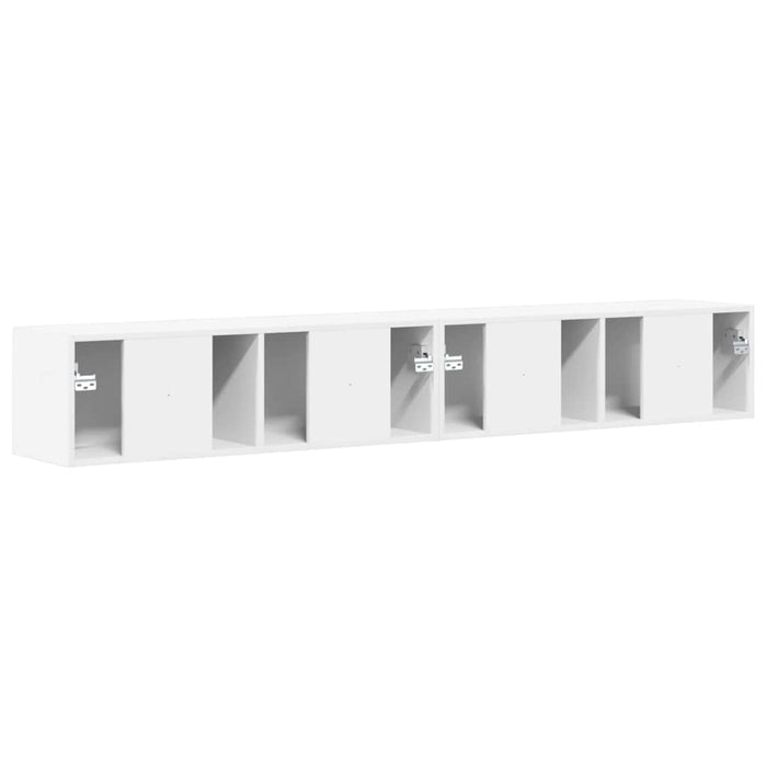 Dulap TV de perete 2 pcs Alb 98 x 31 x 29,5 cm Lemn compozit WALTI