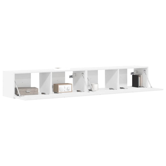 Dulap TV de perete 2 pcs Alb 98 x 31 x 29,5 cm Lemn compozit WALTI