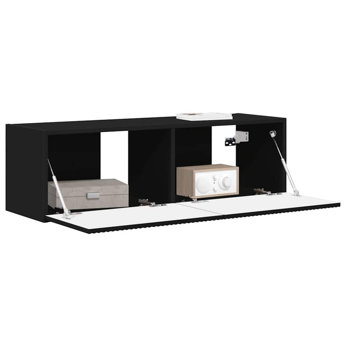 Dulap TV de perete 98 x 31 x 29,5 cm Negru Lemn prelucrat - WALTI WALTI